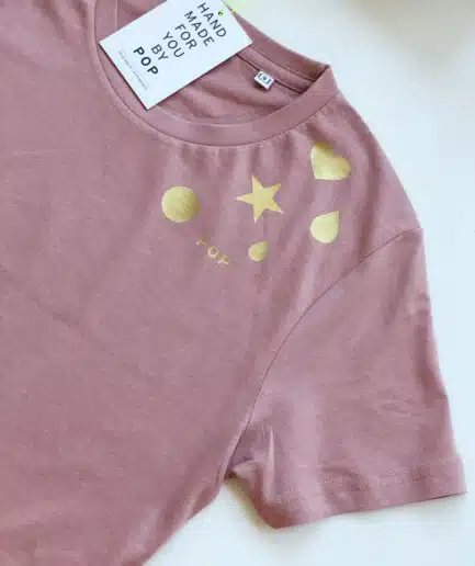 dames t-shirt schouder confetti