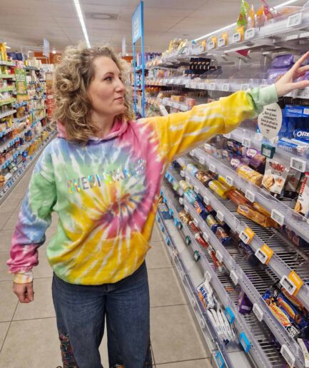 Overprikkeld hoodie tie dye