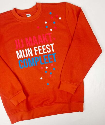 Oranje feest sweater confetti