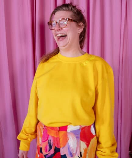 Fuck Fred sweater geel