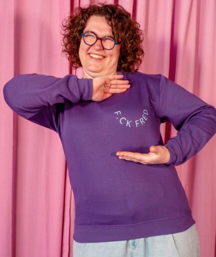 Fuck Fred sweater paars
